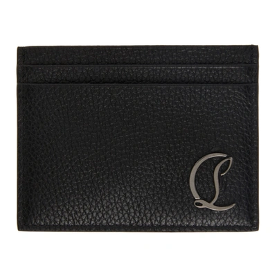Shop Christian Louboutin Black Kios Card Holder In Black/gunmetal