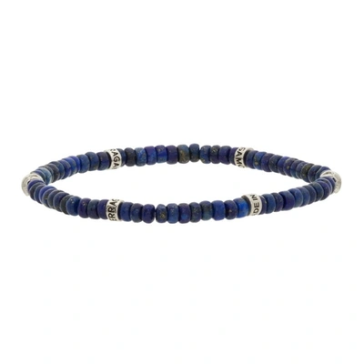 Shop Ferragamo Blue Br Beadstone Bracelet In Lapislazzulo/palladium Lucid
