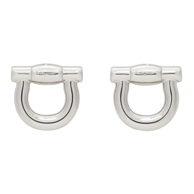 Shop Ferragamo Silver Gancini Cufflinks In Gem Ottone Palladio