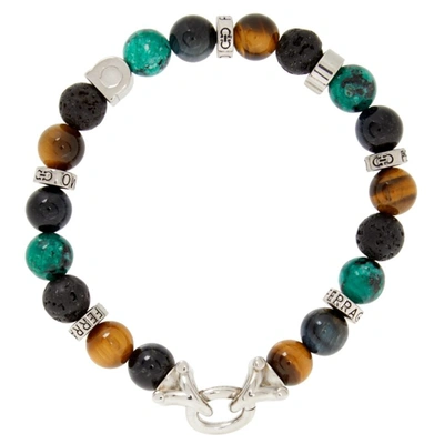 Shop Ferragamo Multicolor Br Bead Bracelet In Beads Multicolor/palladium Lucid