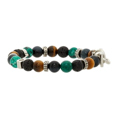 Shop Ferragamo Multicolor Br Bead Bracelet In Beads Multicolor/palladium Lucid