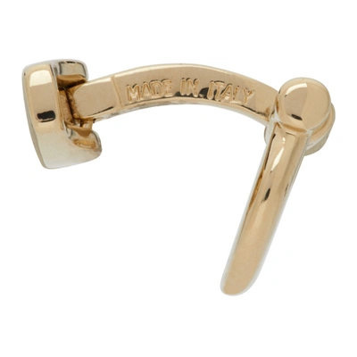 Shop Ferragamo Gold Gancini Cufflinks In Gem Ottone Dorato Or