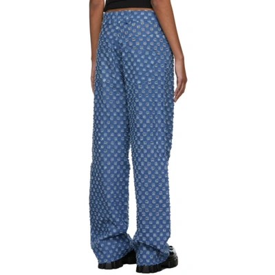 Ashley Williams Blue Shredded Baggy Jeans | ModeSens