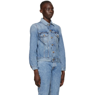 Shop Ganni Blue Overwashed Denim Jacket In 630 Denim