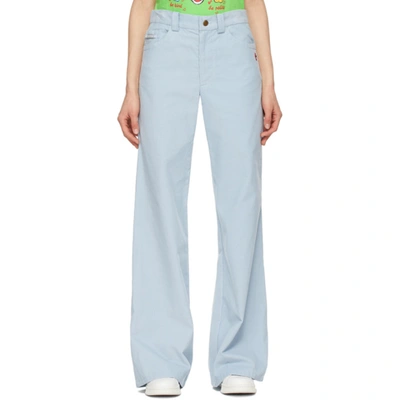 Shop Marc Jacobs Blue Corduroy 'the Flared' Jeans In 400 Blue
