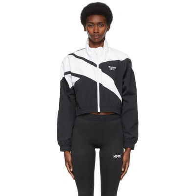 Shop Reebok Black & White Cropped Vector Track Jacket