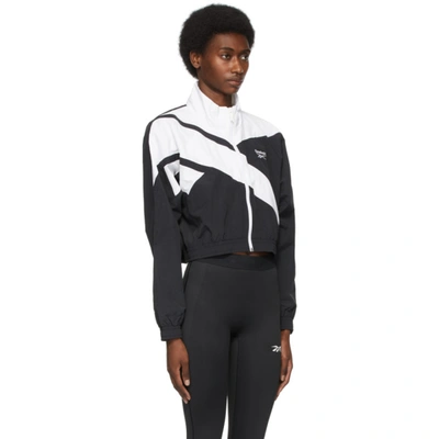 Shop Reebok Black & White Cropped Vector Track Jacket