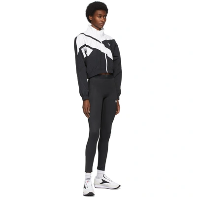 Shop Reebok Black & White Cropped Vector Track Jacket