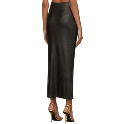 Shop Tom Ford Black Glossy Long Skirt In Lb999 Black