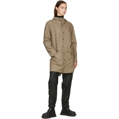 Shop Rains Waterproof Long Rain Jacket In 17 Taupe