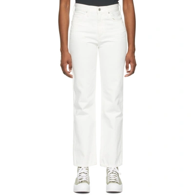 Shop Citizens Of Humanity White Daphne High-rise Stovepipe Jeans In Porcelain