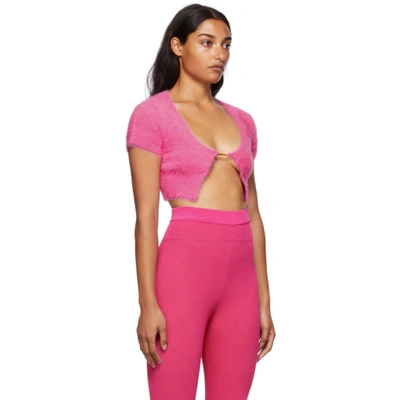 Shop Jacquemus Pink 'la Maille' Neve Cardigan In 430 Pink
