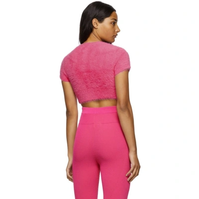 Shop Jacquemus Pink 'la Maille' Neve Cardigan In 430 Pink