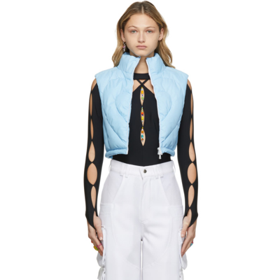 Shop Marshall Columbia Ssense Exclusive Mini Puffer Vest In Sky Blue