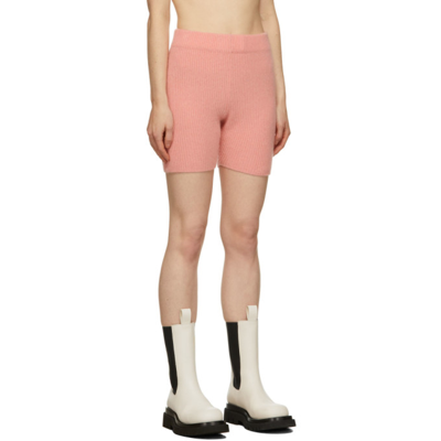 Shop The Elder Statesman Pink Cashmere Bike Shorts In 687 Rose Quartz