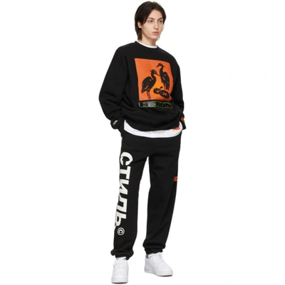 Shop Heron Preston Black & Orange Nightshift Sweatshirt