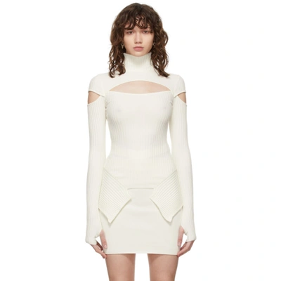 Shop Adamo Off-white Knit Turtleneck In 000 Ivory