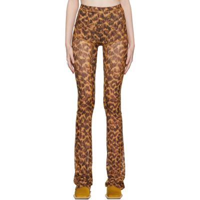 Shop Knwls Yellow & Brown Sheer Halycon Trousers In Leo