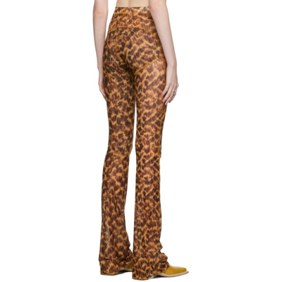 Shop Knwls Yellow & Brown Sheer Halycon Trousers In Leo