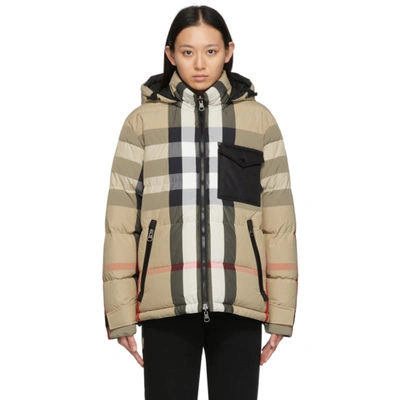 Burberry Reversible Beige Vintage Check Down Jacket | ModeSens