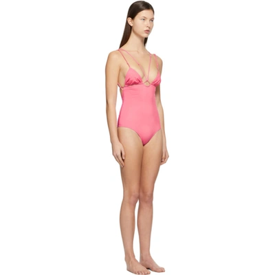 Shop Jacquemus Pink 'le Maillot Pila' One-piece Swimsuit