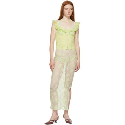 Shop Ichiyo Ssense Exclusive Green Lace Halter Dress In Pale Green