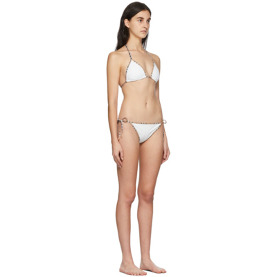 Shop Burberry White Mata Triangle Bikini