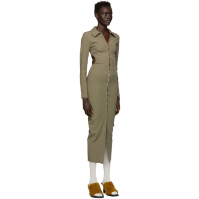 Shop Jacquemus Khaki 'la Robe Oblou' Dress In 560 Kaki