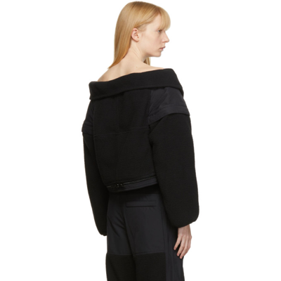 Shop Alexander Wang Black Shrug Fleece Jacket In 001 Black