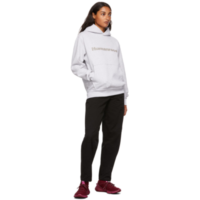Shop Adidas X Humanrace By Pharrell Williams Ssense Exclusive Humanrace Tonal Logo Hoodie In Light Grey Heather