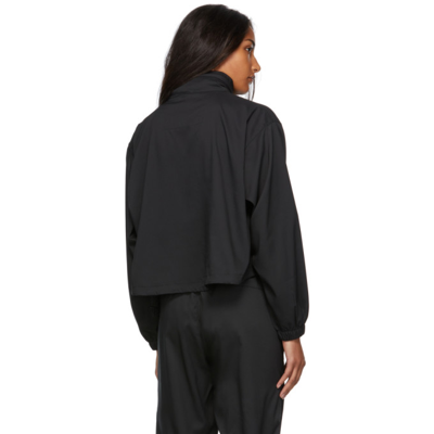 Shop Girlfriend Collective Black Cropped Half-zip Windbreaker Jacket