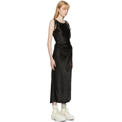 Shop Acne Studios Black Hammered Satin Dress In 900 Black