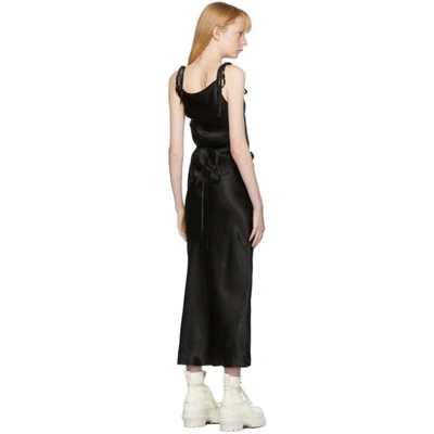 Shop Acne Studios Black Hammered Satin Dress In 900 Black