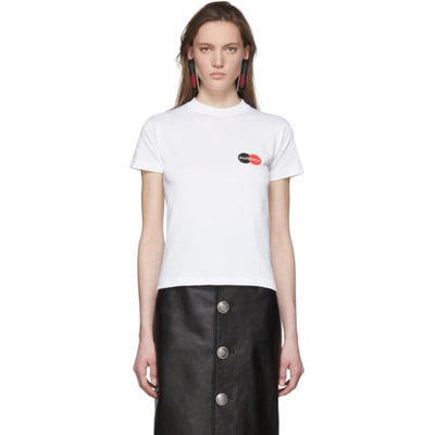 Shop Balenciaga White Uniform Logo T-shirt In 9000 White