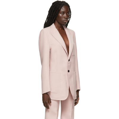 Shop Kwaidan Editions Double Face Wool Blazer In Dusty Pink