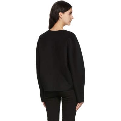Shop Totême Black Double Wool Cashmere Sweater In 200 Black