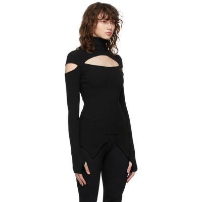 Shop Adamo Black Knit Turtleneck In 004 Black