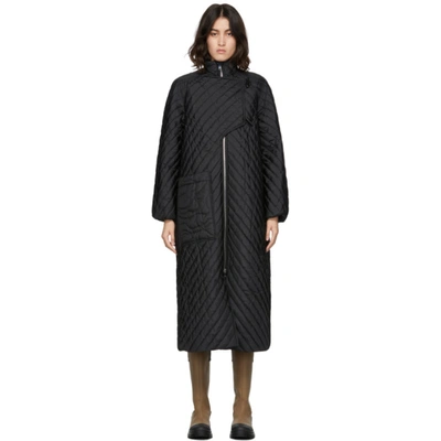 Ganni + Net Sustain Quilted Recycled Ripstop Coat In Black | ModeSens
