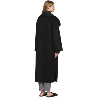 Shop Totême Black Cashmere Wool Signature Coat In 200 Black