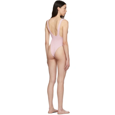 Shop Reina Olga Pink Scrunch Ruby One-piece Swimsuit In Baby Pink