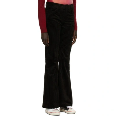 Shop Marni Flared Woolly Corduroy Trousers In 00n99 Black