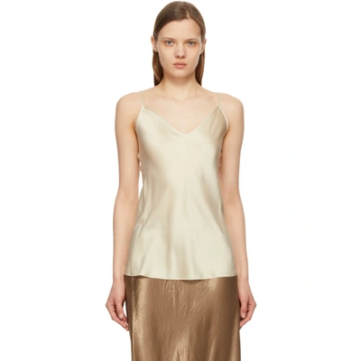 Shop Max Mara Taupe Silk Luca Tank Top In 070 Ecru