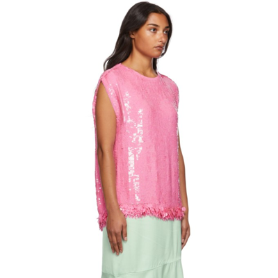 Shop Dries Van Noten Cuzco Sequin Blouse In 305 Pink