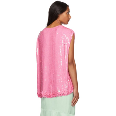 Shop Dries Van Noten Cuzco Sequin Blouse In 305 Pink