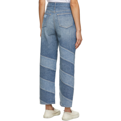 Shop Ganni Blue Cutline Core Misy Denim Jeans In 630 Denim
