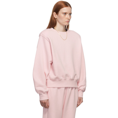 Shop The Frankie Shop Pink Padded Shoulder Vanessa Sweatshirt In Bubble Pink