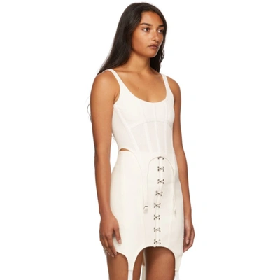 Shop Dion Lee Rib Combat Corset Tank Top In Ivory
