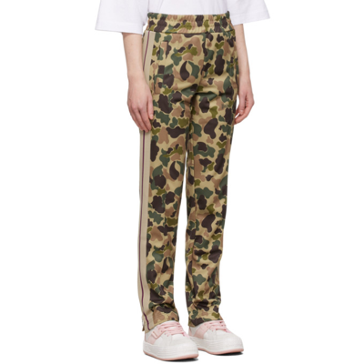 Shop Palm Angels Green & Brown Camouflage Classic Track Pants In Brown Green