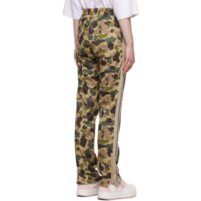 Shop Palm Angels Green & Brown Camouflage Classic Track Pants In Brown Green