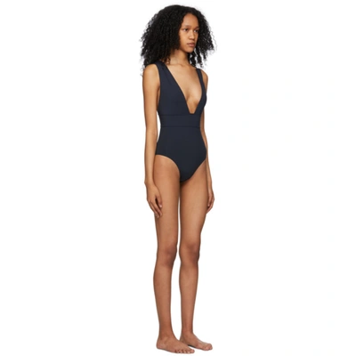 Shop Eres Navy Pigment One-piece Swimsuit In Waterproof